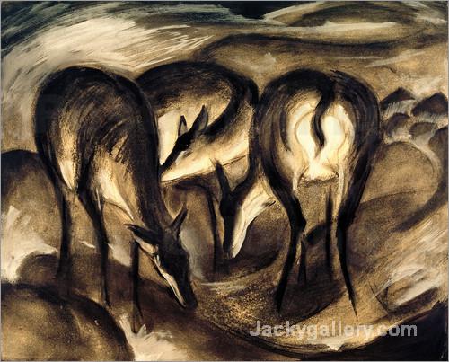 Deer at source by Franz Marc paintings reproduction
